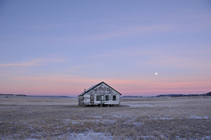 Lonely House with Moon - Capulin - photo by Tim Keller