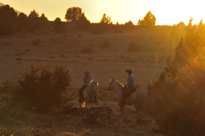 Mother and Son, horseback