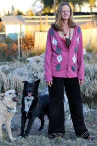 Christina Boyce at home with pups