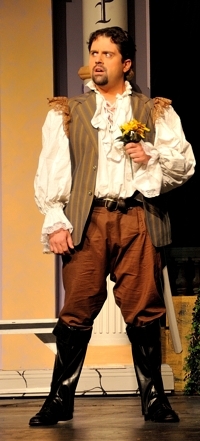 TJ Mendez as Florindo, "Servant of Two Masters," 2012 Shuler Theater