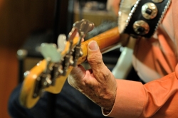 The Fireballs Stan Lark's hand playing his 1958 Fender P-Bass