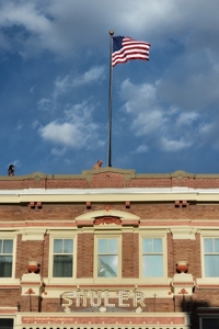 American Flag above Raton's Shuler Theater