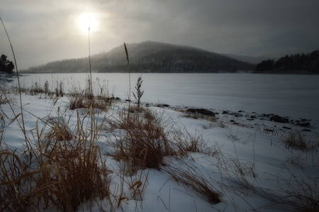 Lake Maloya - winter sunset