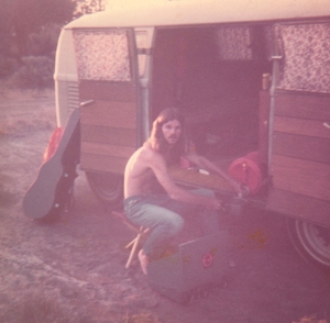 Tim Keller camping in Oregon, 1972