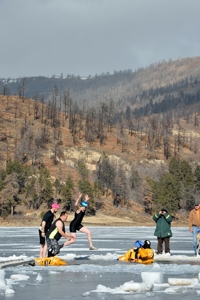 Christina Boyce does the Polar Bear Plunge, Jan 1, 2014