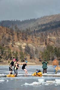 Christina Boyce does the Polar Bear Plunge, Jan 1, 2014