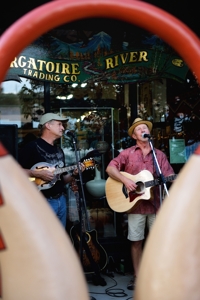 Singers Jim Richmond and Kevin Cox at Purgatoire River Trading Company, Trinidad Art Trek
