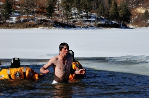 Landon Berry, Polar Bear Plunge, Lake Maloya Jan 1, 2015