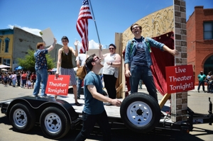 Shuler Theater & Two Pigs Productions in Raton 4th of July Parade, 2015