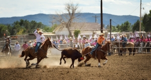 Dustin Maez and Tanaye Carrol Maez team roping