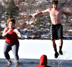 Polar Bear Plunge, New Year's Day 2016, Lake Maloya, Raton NM