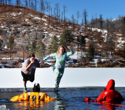 Polar Bear Plunge, New Year's Day 2016, Lake Maloya, Raton NM