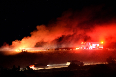 Fiery crash on I-25 south of Santa Fe, June 17, 2016