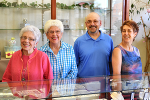 Anthony's Jewelers staff, Raton NM, Joe Spicola, Gerry Davis, Jeannie Kamm, Joyce Frew