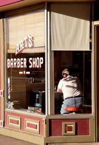 Art's Barber Shop, Alamosa, Colorado, Sunday sunrise, April 2016