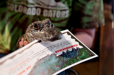 Stumpy and Tim Keller's Certificate of Bravery, Colorado Gators 2016
