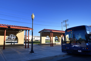 Raton "multi-modal center" serves Amtrak and Greyhound passengers along historic First Street, Raton NM, photo by Tim Keller