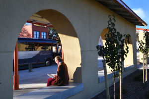 Greyhound bus at Raton, NM, by Tim Keller