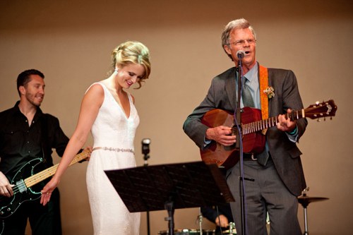 Darcy Day Keller and father Tim Keller sing "Darcy's Song", Austin, April 2016 - photo by Carli Rene, Inked Fingers Photography