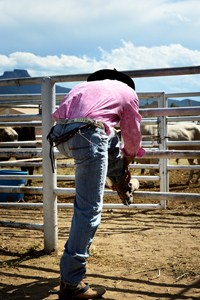 Ryan Duensing, bull rider, Trinidad Round-up Rodeo 2016