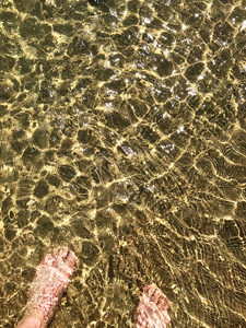 Wading in the Blanco River, Wimberley Texas