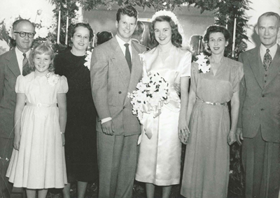 Jack & Joan Day Keller wedding, August 20, 1948, Cheviot Hills, California
