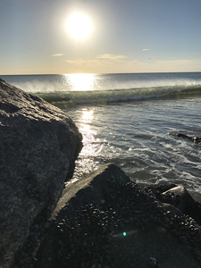 Pacific Palisades beach jetty at Temescal Canyon