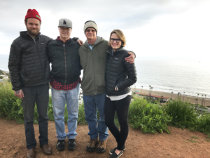 Killian Keller, Terry Keller, Tim Keller, Darcy Day Keller on Pacific Palisades bluffs