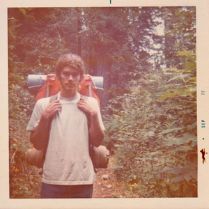 Terry Randall Keller backpacking up Redwood Creek, 1972