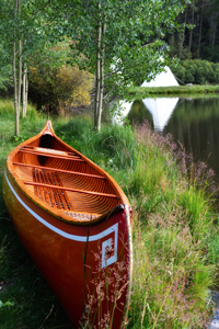 1905 Old Town canoe in Red River, New Mexico