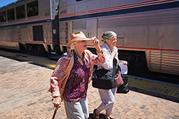 Boarding Amtrak Southwest Chief at Lamy, NM