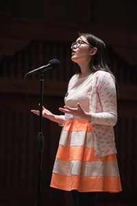 Arin Meis performs at NM Poetry Out Loud 2018, Santa Fe