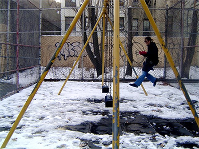 Swing in NYC snow