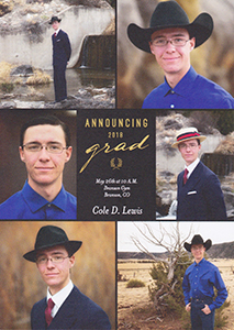 Cole Lewis graduation announcement, 2018