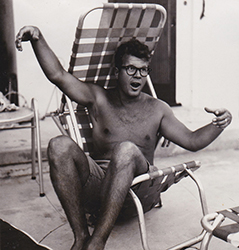 Jack Keller poolside, Reseda, California, late 1950s