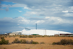 Morton salt plant at Bonneville Salt Flats, Utah