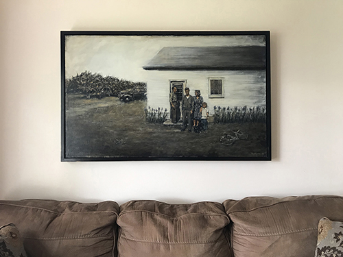 The Valley, 1945 - oil on canvas by Lindsay Hand The Valley, 1945, oil on canvas, by Lindsay Hand, commissioned by Tim Keller and Christina Boyce