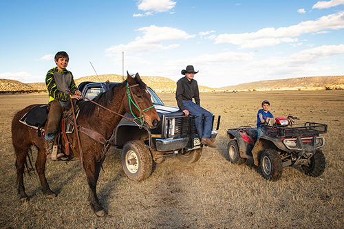 Kade, Jace, and Kyle Brown, Brown Ranch, Folsom NM, 2019, by Tim Keller