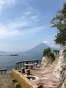 Volcan San Pedro from La Casa del Mundo, Lago de Atitlan, Guatemala