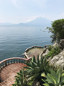 Volcan San Pedro from La Casa del Mundo, Lago de Atitlan, Guatemala