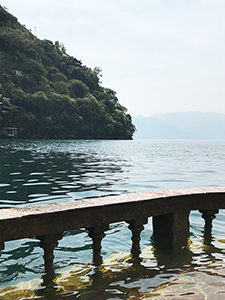 Rising lake levels on Lago de Atitlan at La Casa del Mundo terraces, 2019