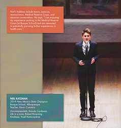Neil Katzman, 2019 New Mexico Poetry Out Loud champion Neil Katzman, 2019 New Mexico Poetry Out Loud champion