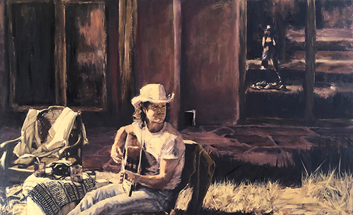 "Serafina, 1988" oil on canvas by Lindsay Hand "Serafina, 1988" - oil on canvas by Lindsay Hand - Tim Keller and Christina Boyce, New Mexico 1988