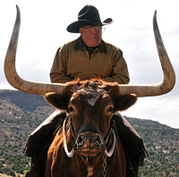 Fred Balmer, longhorn, Folsom NM