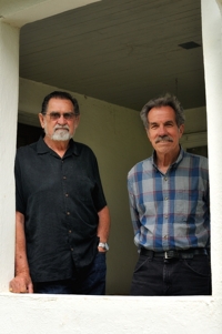 The Fireballs Stan Lark and George Tomsco at George's house, Raton NM, 2012