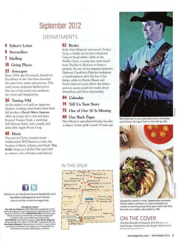 Will Banister - Turning Everyone On to Country - New Mexico Magazine, Sept. 2012