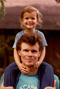 Darcy Day Keller and father Tim Keller, c1983-4, photo by Ros Hill