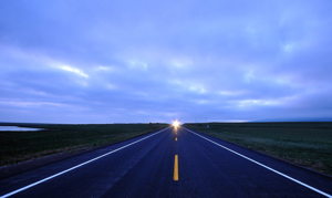 headlights on centerline, "Eastern Star" photo by Tim Keller