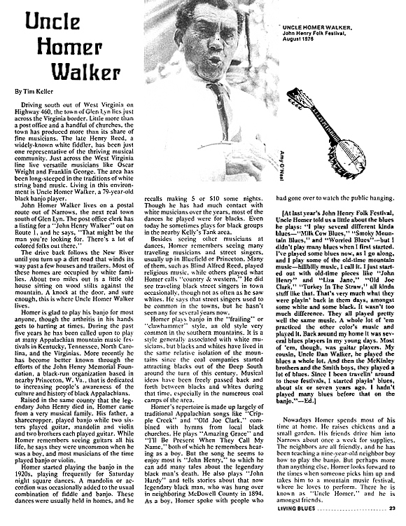Living Blues magazine, March April 1977, Uncle Homer Walker